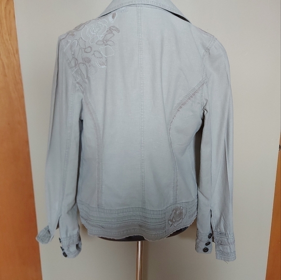 Utility Style Point Zero Jacket Embroidered Details Button Front Size M Spring - Picture 3 of 8